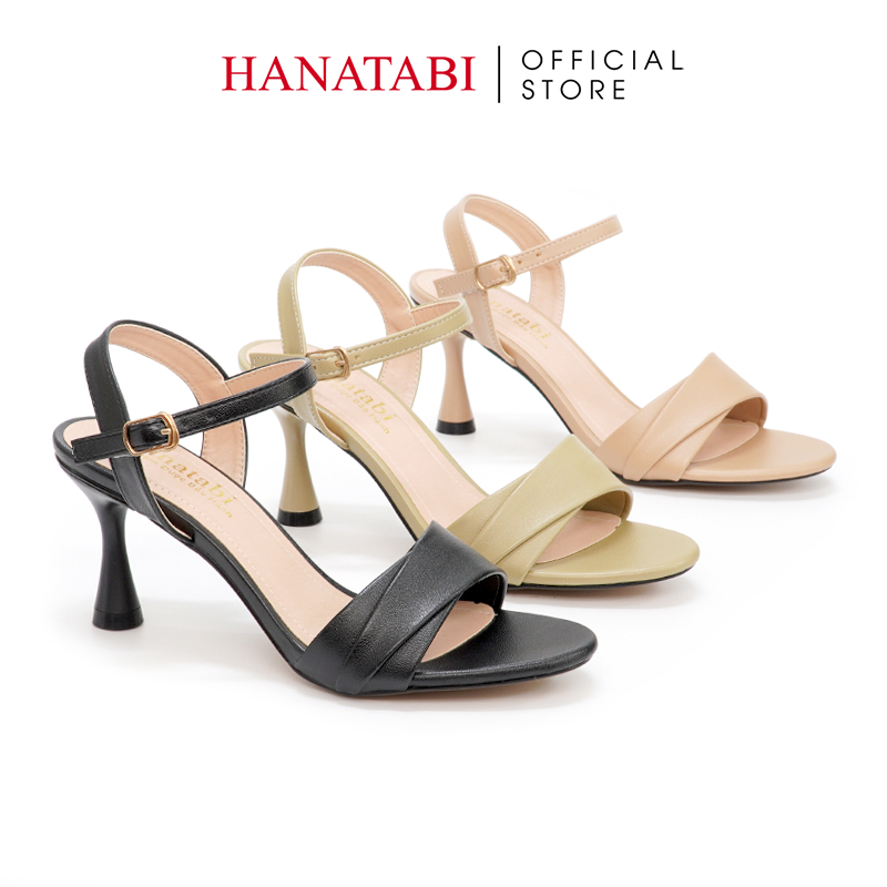 Sandal Nữ Hanatabi Quai Ngang 2 Xếp Mũi Tròn Gót Nhọn Cao 7cm Hậu C Mã HNSDG7F913