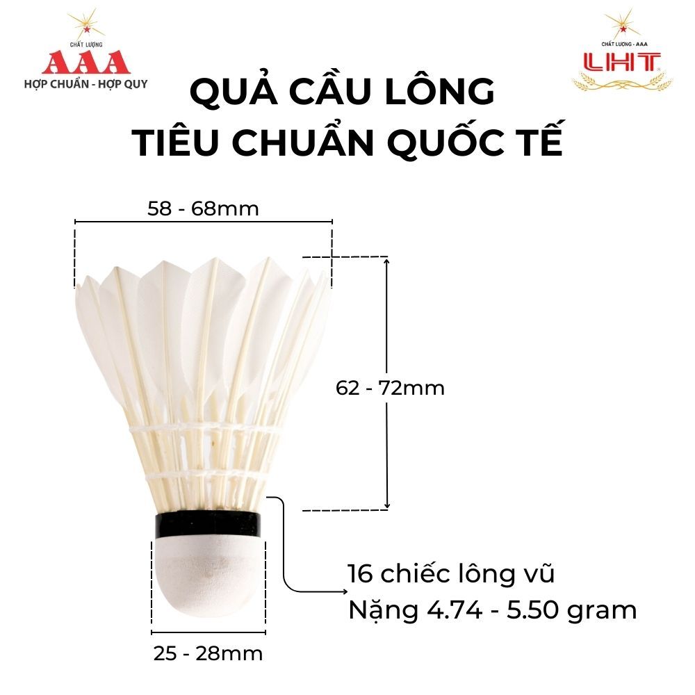 Cầu lông AAA 3 quả - Loại cánh vịt chính hãng LIÊN HIỆP THÀNH