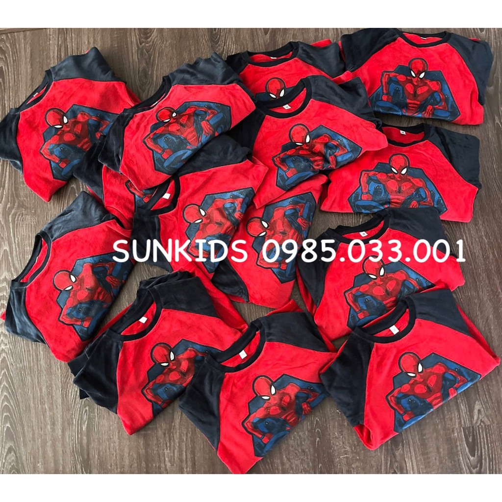 Bộ nhung bé trai Spider Man đỏ