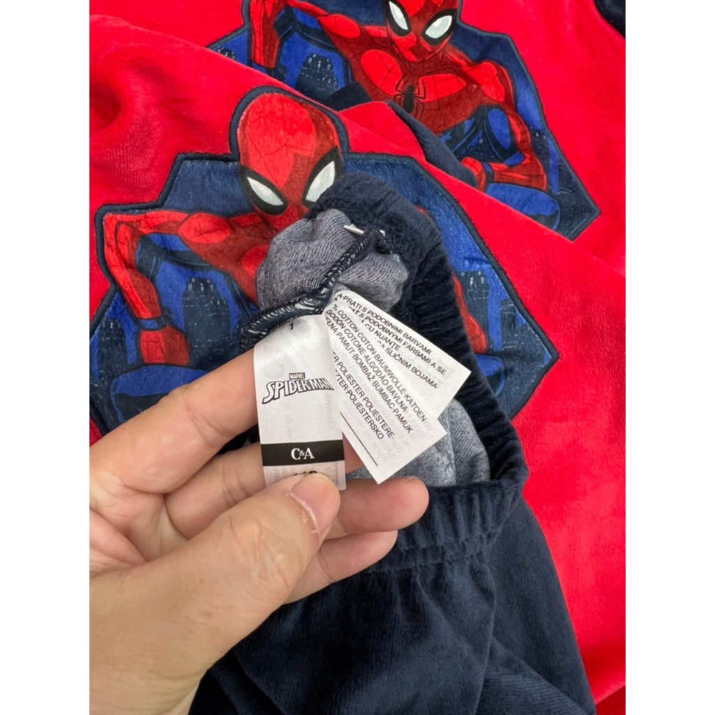 Bộ nhung bé trai Spider Man đỏ