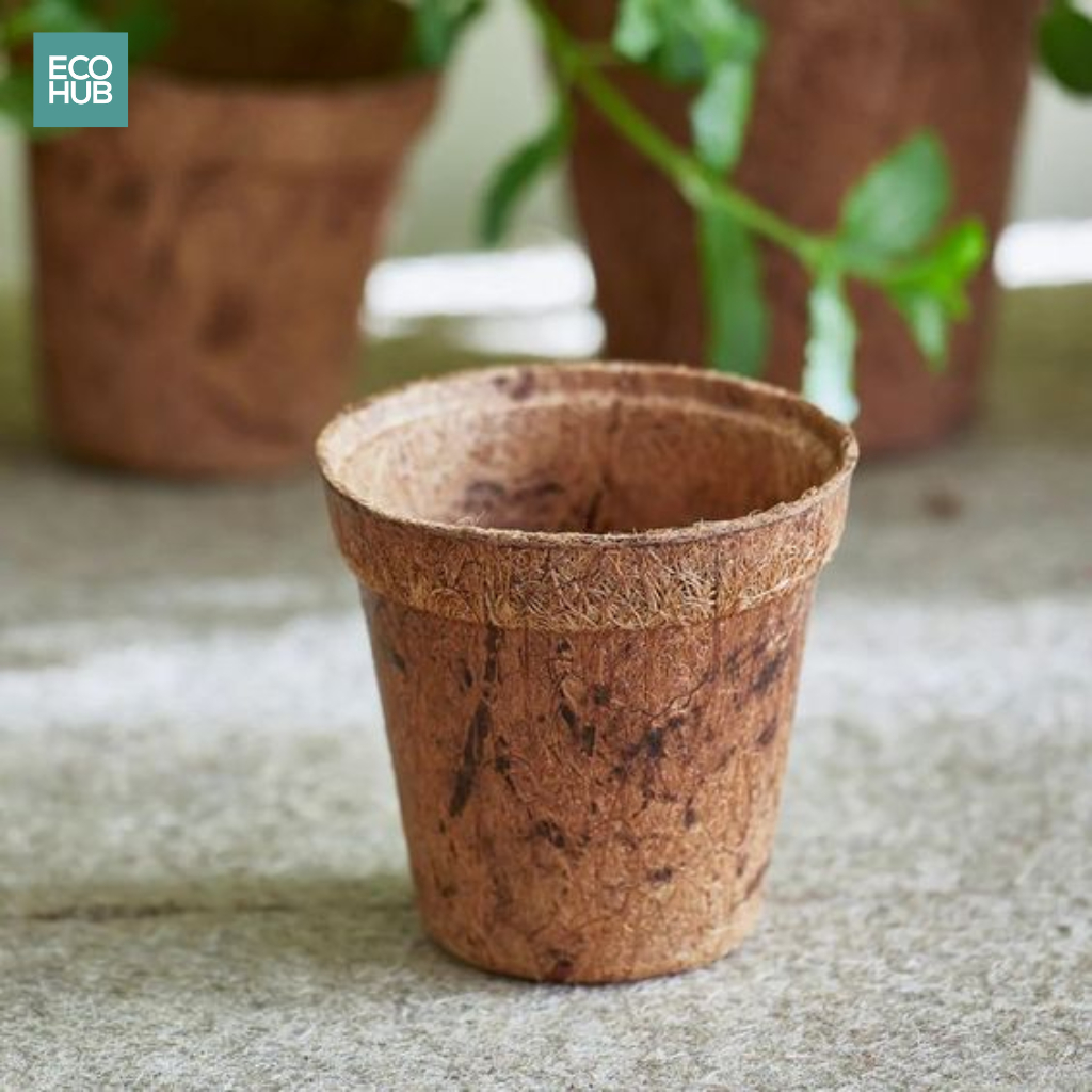 Chậu xơ dừa trồng cây treo tường, để ban công, ngoài trời, sân vườn dễ phân hủy với môi trường 12x11x9cm