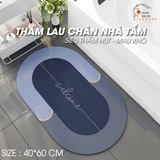 Thảm lau chân nhà tắm 4 lớp cao cấp chất liệu cao su siêu thấm hút,mau khô,chống trơn trượt kích thước 40*60cm