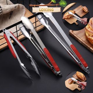Kẹp gắp thức ăn, gắp đá bằng inox có bọc nhựa/ kim loại tiện dụng, đầu có móc treo tiết kiệm diện tích - LOKING