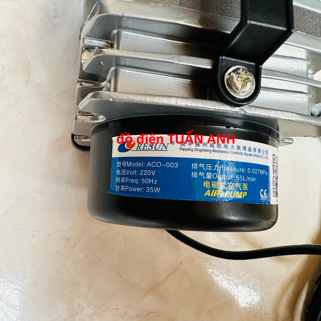 Bộ máy sục oxi bể cá 35w 220v + 6 quả sủi + 12m dây, máy sủi oxy hồ cá