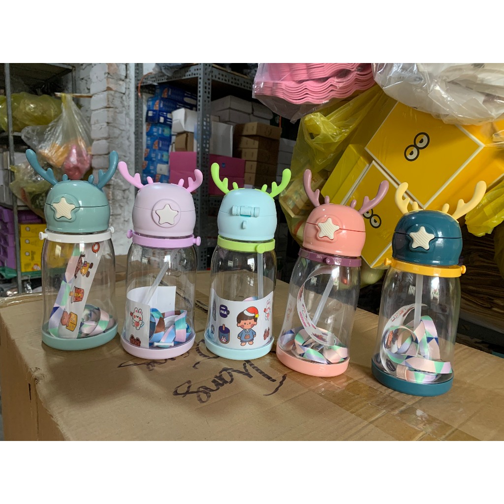 Bình Đựng Nước Sừng Hươu 600ml Cho Bé Yêu Mới 2023