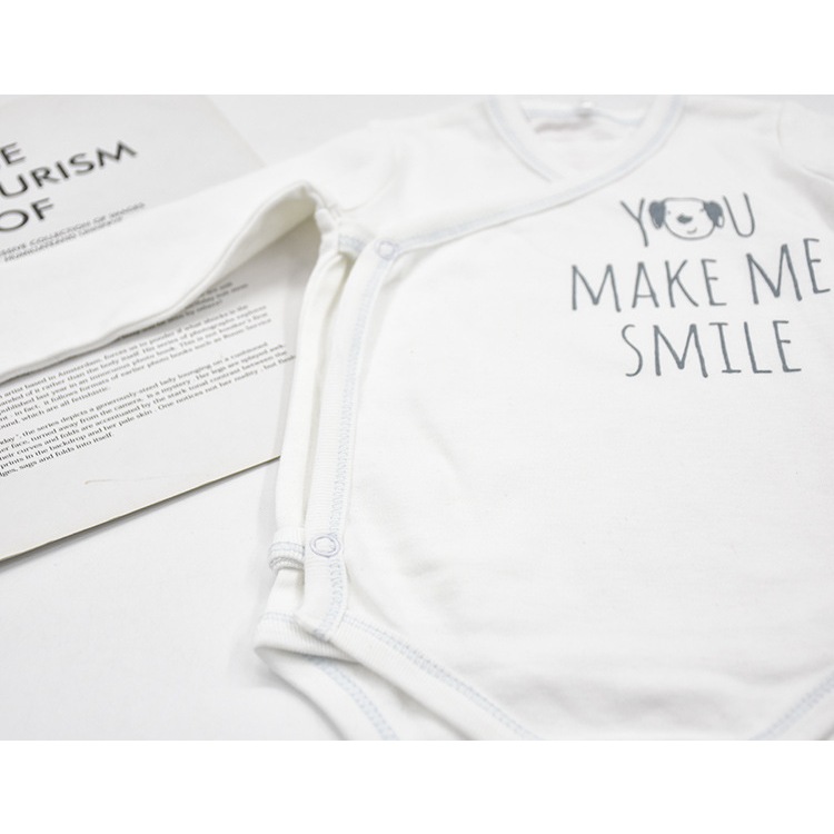 Bodysuit cho bé 3-6 tháng dài tay cài nút lệch màu trắng SHILAV vải cotton body chip cho bé áo liền quần cho bé sơ sinh