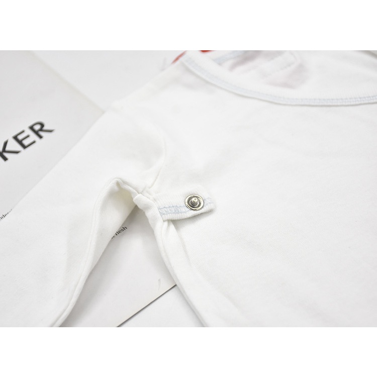 Bodysuit cho bé 3-6 tháng dài tay cài nút lệch màu trắng SHILAV vải cotton body chip cho bé áo liền quần cho bé sơ sinh
