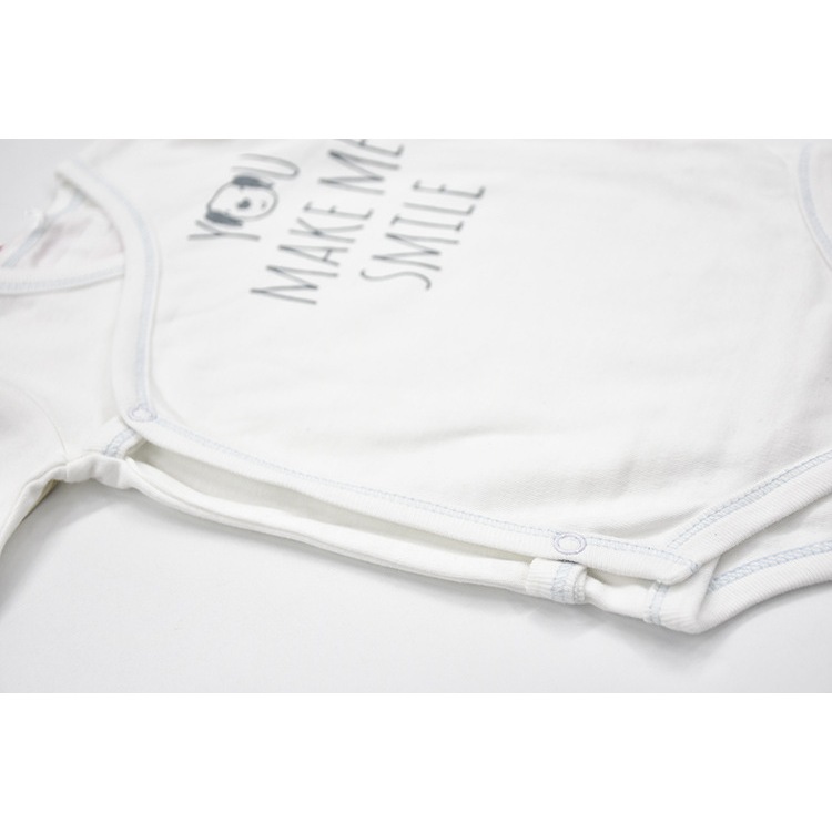Bodysuit cho bé 3-6 tháng dài tay cài nút lệch màu trắng SHILAV vải cotton body chip cho bé áo liền quần cho bé sơ sinh