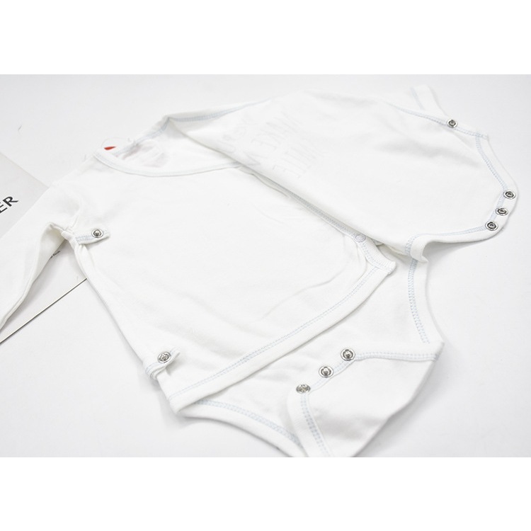 Bodysuit cho bé 3-6 tháng dài tay cài nút lệch màu trắng SHILAV vải cotton body chip cho bé áo liền quần cho bé sơ sinh