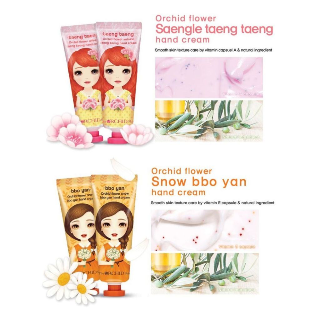 Kem Dưỡng Da Tay chiết xuất hoa lan The Orchid Skin Moisture Tok Tok Hand Cream 60ml