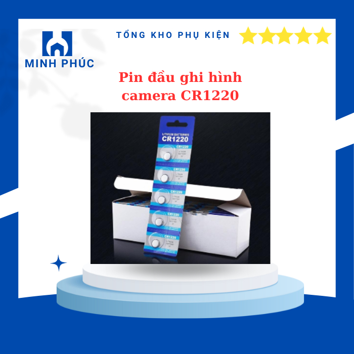 Vỉ 5 viên pin CR 1220 Lithium Battery 3V