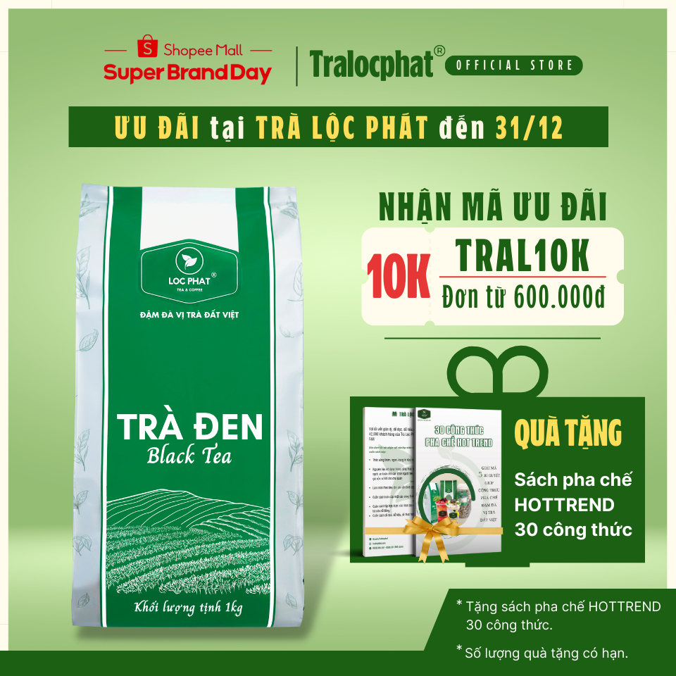 Trà Đen Lộc Phát - 1KG - Nguyên Liệu Dùng Để Pha Chế Đồ Uống - Trà Sữa