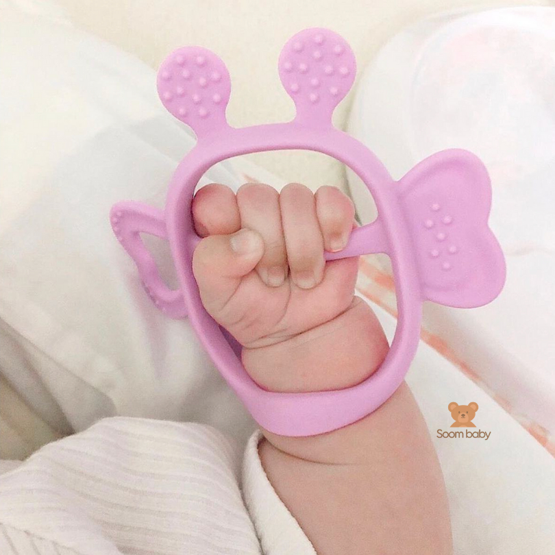 Gặm nướu Silicone Mamastem JemJem Monster Hàn Quốc kèm túi thỏ đeo chéo