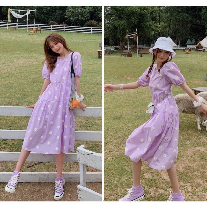 ĐẦM HOA TÍM BABYDOL