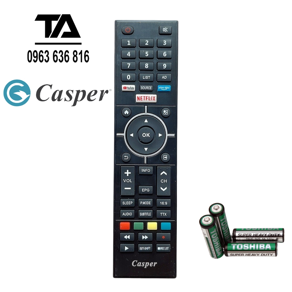 Điều khiển Tivi Casper - Remote Điều khiển TV Casper L1 hàng mới tặng kèm pin
