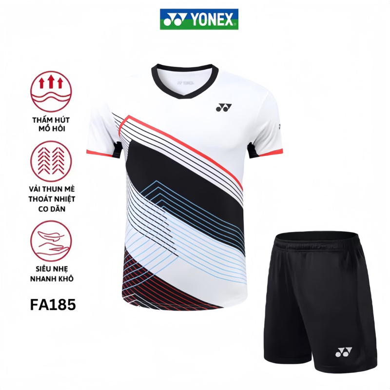 Áo cầu lông, quần cầu lông Yonex mã FA185 chuyên nghiệp mới nhất sử dụng tập luyện và thi đấu cầu lông FAVAHI SPORT 22 F