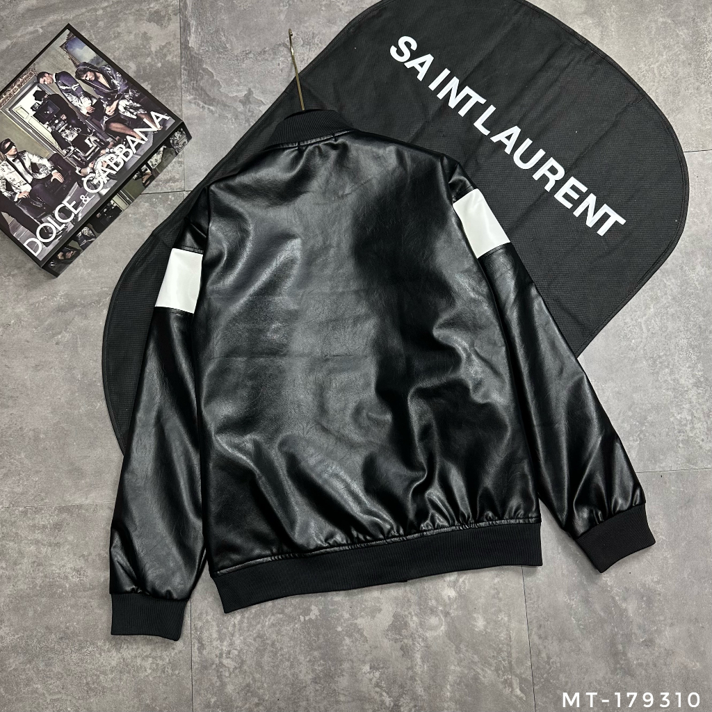 Áo khoác bomber da nam nữ Teddy Unisex phối đen trắng full size XmenShop