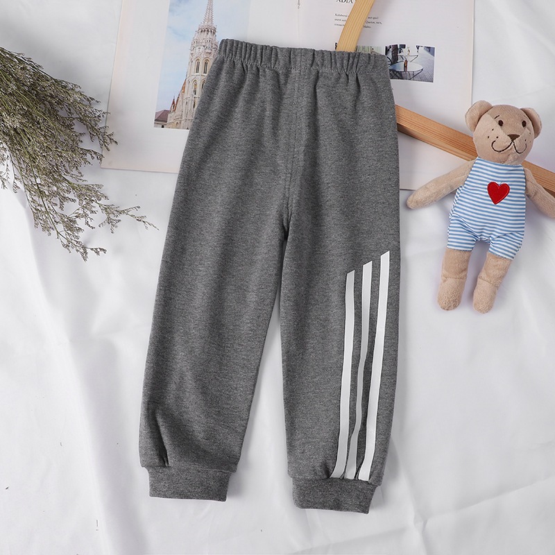 Quần dài trẻ em chất cotton trơn in hình động vật đáng yêu cho bé 8-20kg