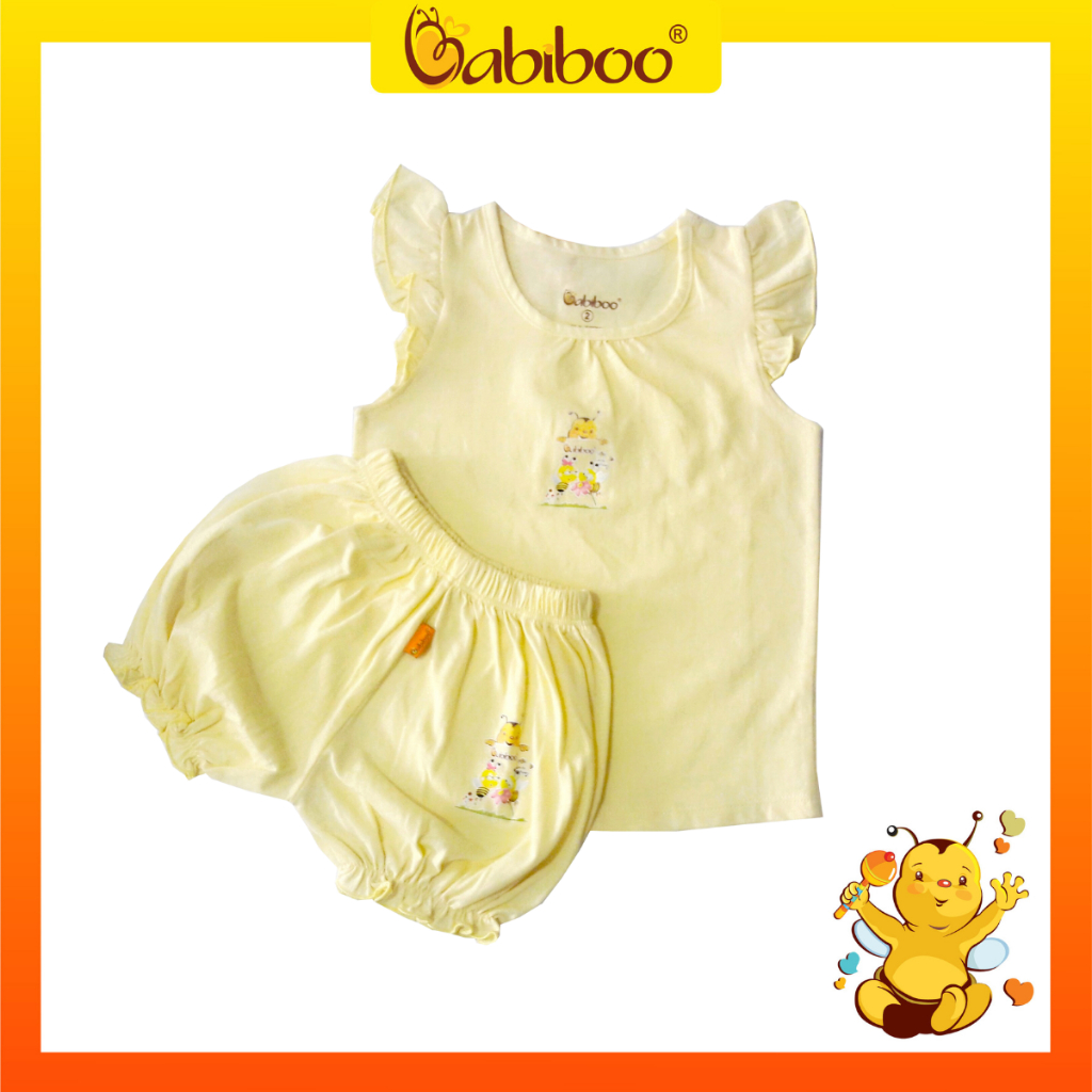 Đồ bé gái BABIBOO bộ quần áo cotton đáng yêu - BBC42