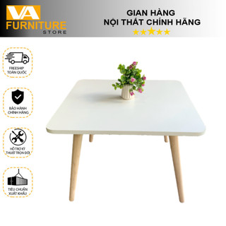 Bàn Trà Vuông SIze Lơn 60cm Bằng Gỗ Màu Trắng, Bàn Trà Ngồi Bệt-decor phòng ngủ