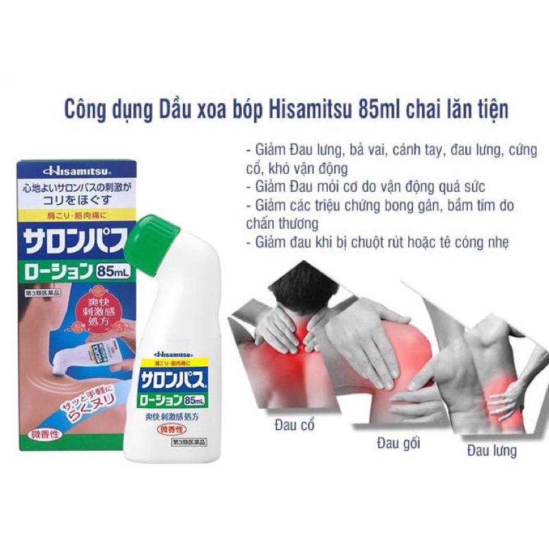 Lăn Nóng Giảm Đau HISAMITSU Nhật Bản 85ml