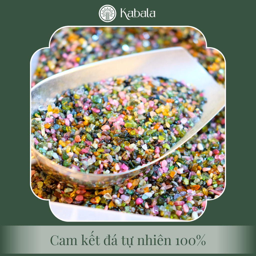 Vụn Cám Đá Tourmaline Đa Sắc Mài Bóng  - Kabala - KBL-VĐTML