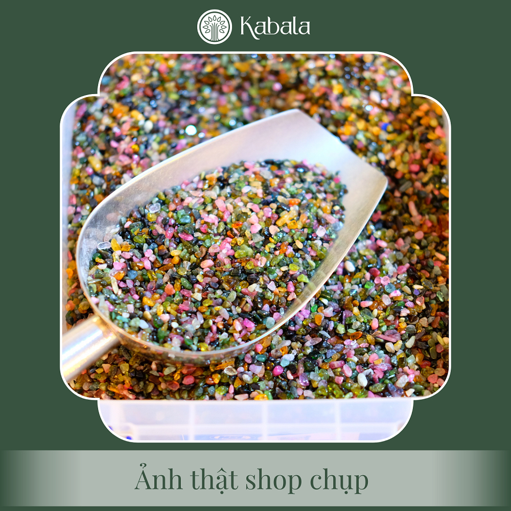Vụn Cám Đá Tourmaline Đa Sắc Mài Bóng  - Kabala - KBL-VĐTML