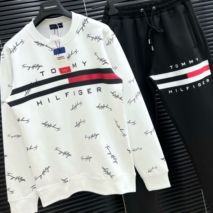Đô Bộ Tommy HILFIGER Thu đông Dài tay Nam Thu Đông Hot Bộ Tommy Bản Đẹp, Dày dặn nam chất liệu ấm áp