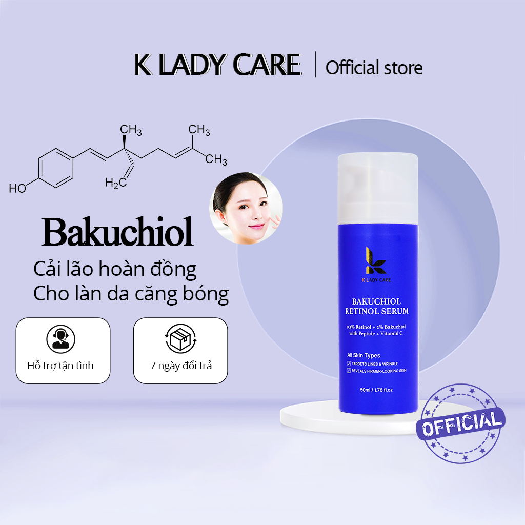 Combo 3 Sản Phẩm Chăm Sóc Da: Nước Hoa Hồng Dr.Pepti Centella Toner,Kem Dưỡng Retinol K Lady và Serum  Bakuchoil.
