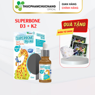 Vitamin D3K2 Superbone Danipharm 10ml, hỗ trợ hấp thu canxi, tăng chiều cao cho bé