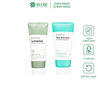 Sữa rửa mặt chiết xuất ngải cứu - tràm trà bring green artemisia ph balanced cleansing foam 150ml - mp679 - mp680