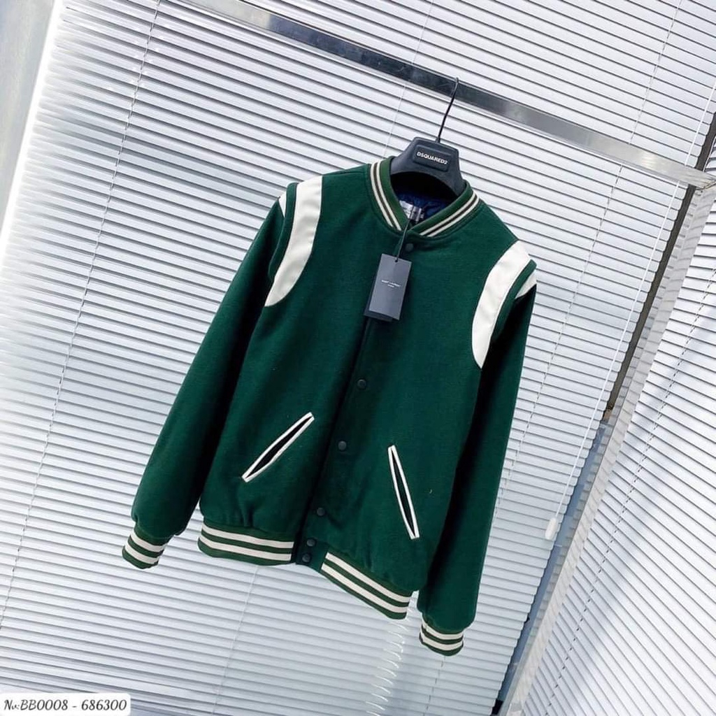 Áo Khoác varsity Xanh áo bomber Teddy SLP nam nữ - Áo bomber Sơn Tùng MTP Siêu Hot 2023