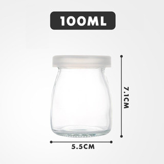 Hũ thuỷ tinh đựng sữa chua 100ml pudding trơn, lọ đựng gia vị có nắp nhựa - Beelogy