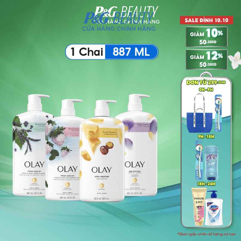 Sữa tắm Olay Body wash nhiều mùi hương 887ml