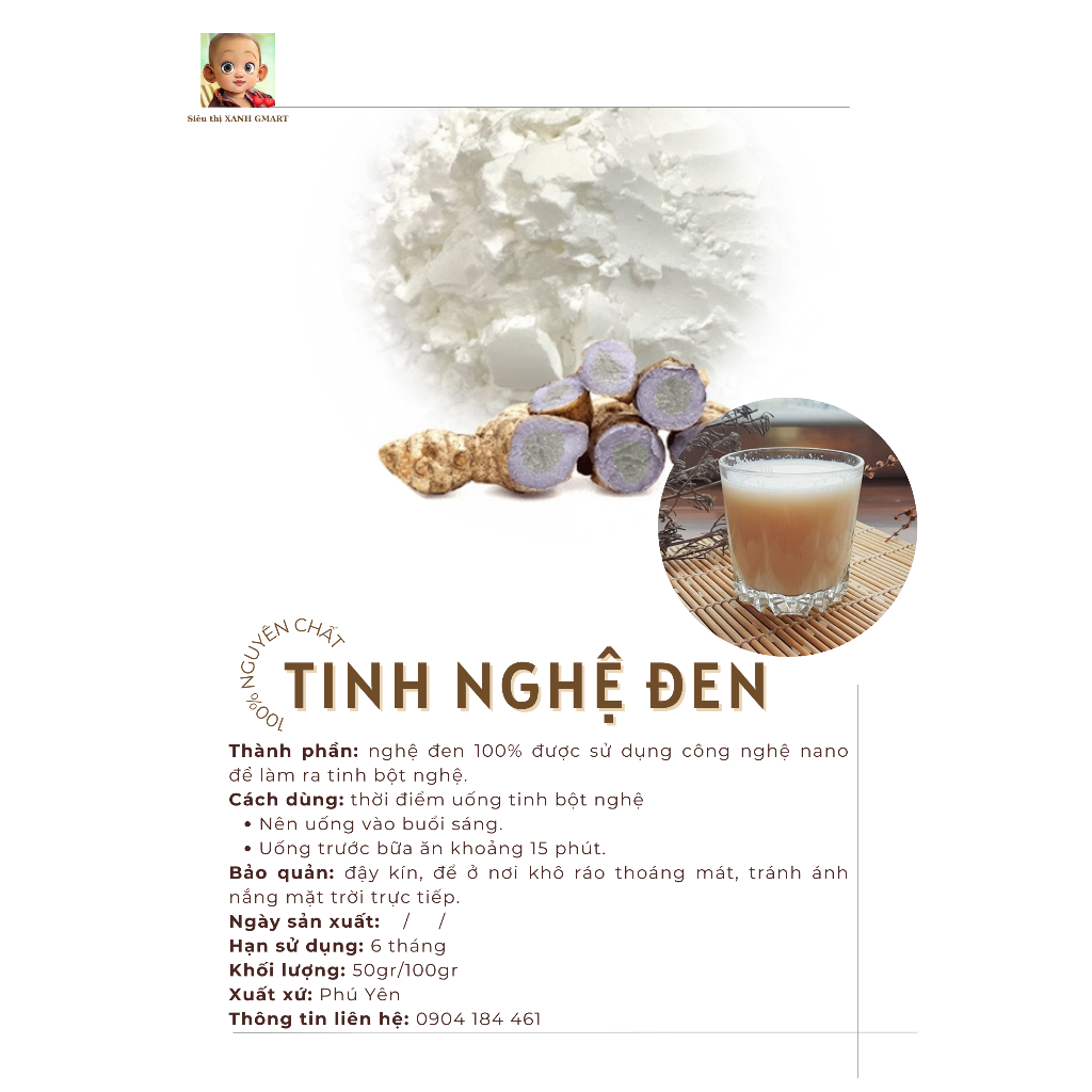 100gr Tinh bột nghệ đen nguyên chất