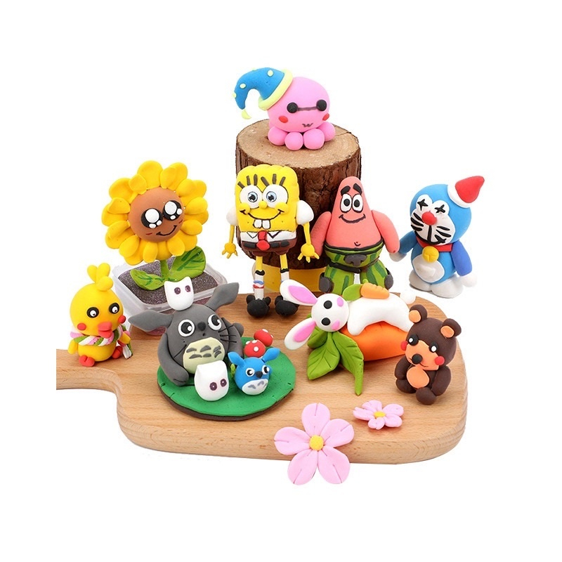 Combo đất sét tự khô 36/24/12 màu  an toàn nặn hình cao cấp siêu nhẹ dành cho bé làm butter slime trang trí