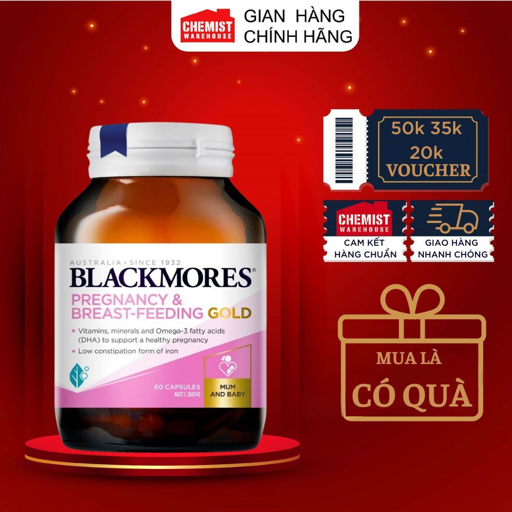 Viên uống Vitamin tổng hợp cho bà bầu Pregnancy And Breast Feeding Gold Blackmores 60 viên của Úc