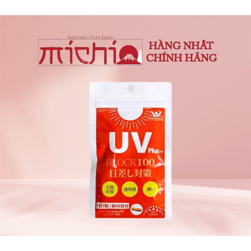 Viên Uống Chống Nắng UV Plus+ Block 100 [CHÍNH HÃNG] Nhật Bản 45 viên