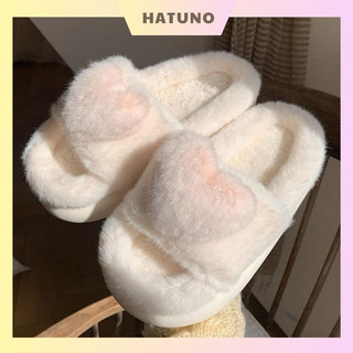 Dép bông trái tim đi trong nhà lông mềm mịn xixitiao - Hatuno order