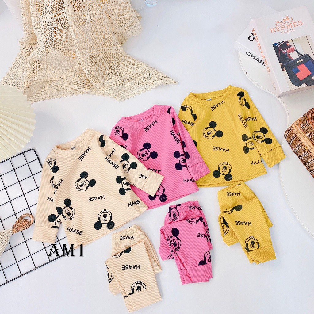 Đồ bộ cho bé dài tay QATE787 - đồ bộ cho bé trai và đồ bộ cho bé gái mặc thu đông TB143