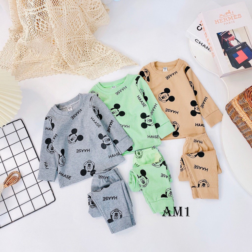 Đồ bộ cho bé dài tay QATE787 - đồ bộ cho bé trai và đồ bộ cho bé gái mặc thu đông TB143