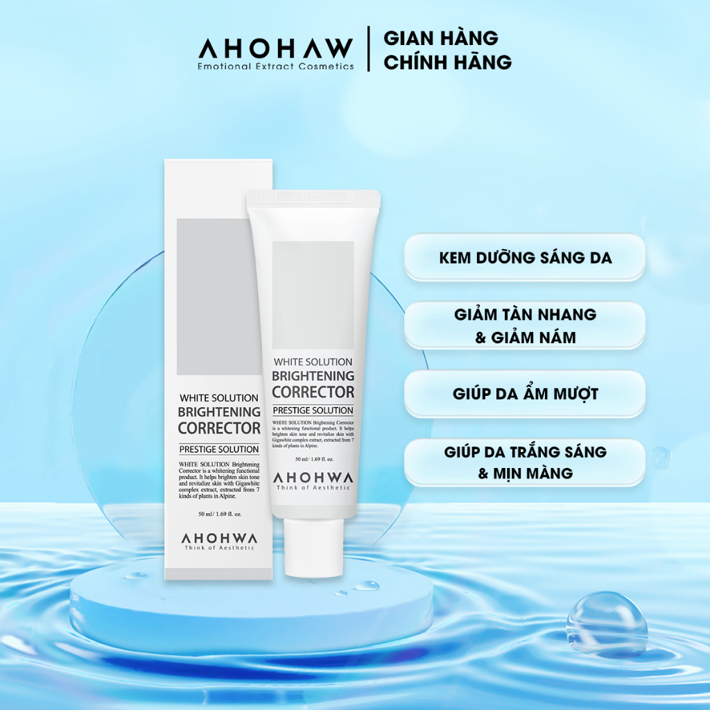 Kem dưỡng sáng da Ahohwa SÁNG DA - MỜ THÂM - GIẢM NÁM BRIGHTENING CORRECTOR