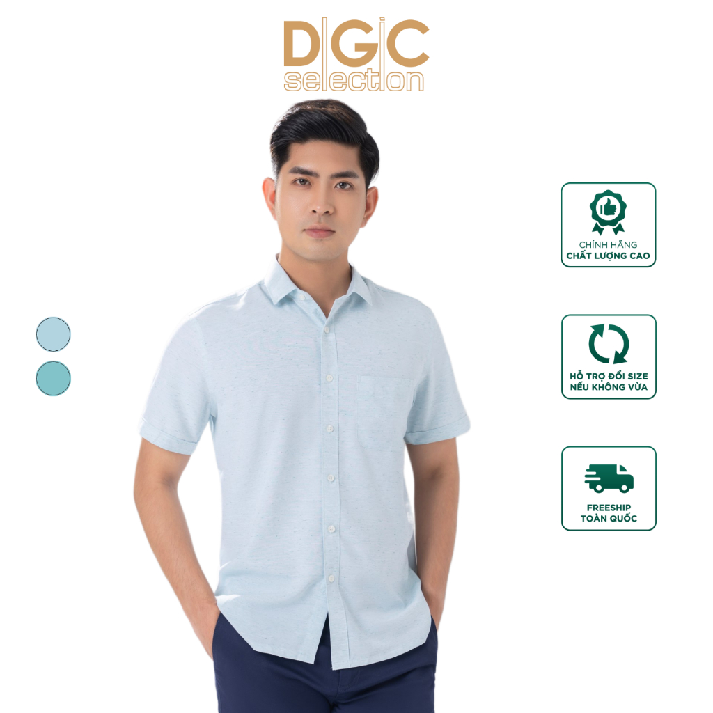 Áo sơ mi ngắn tay nam DGCs - dáng suông,khử mùi tốt - SASNBC08M.