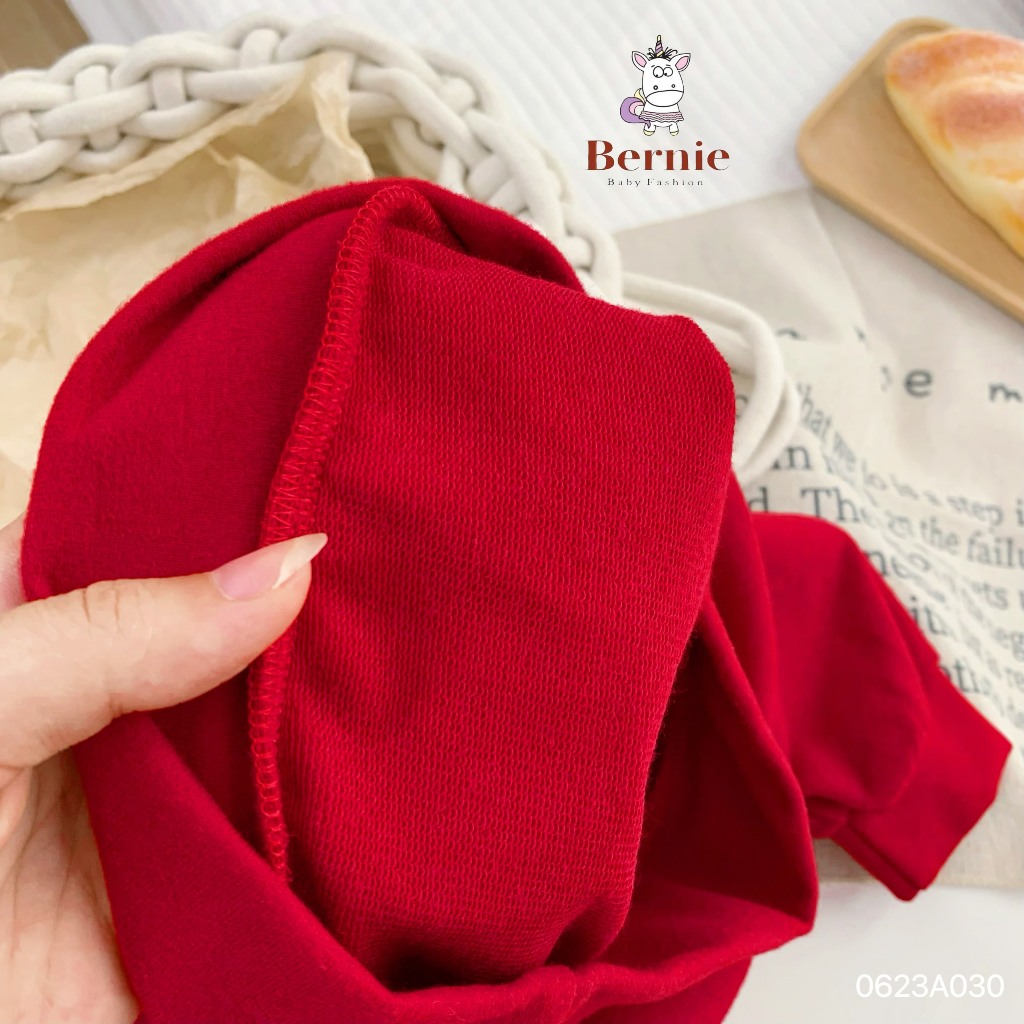Áo phông sweater da cá unisex cho bé, áo thun dài tay hoạ tiết xinh xắn cho bé Bernie
