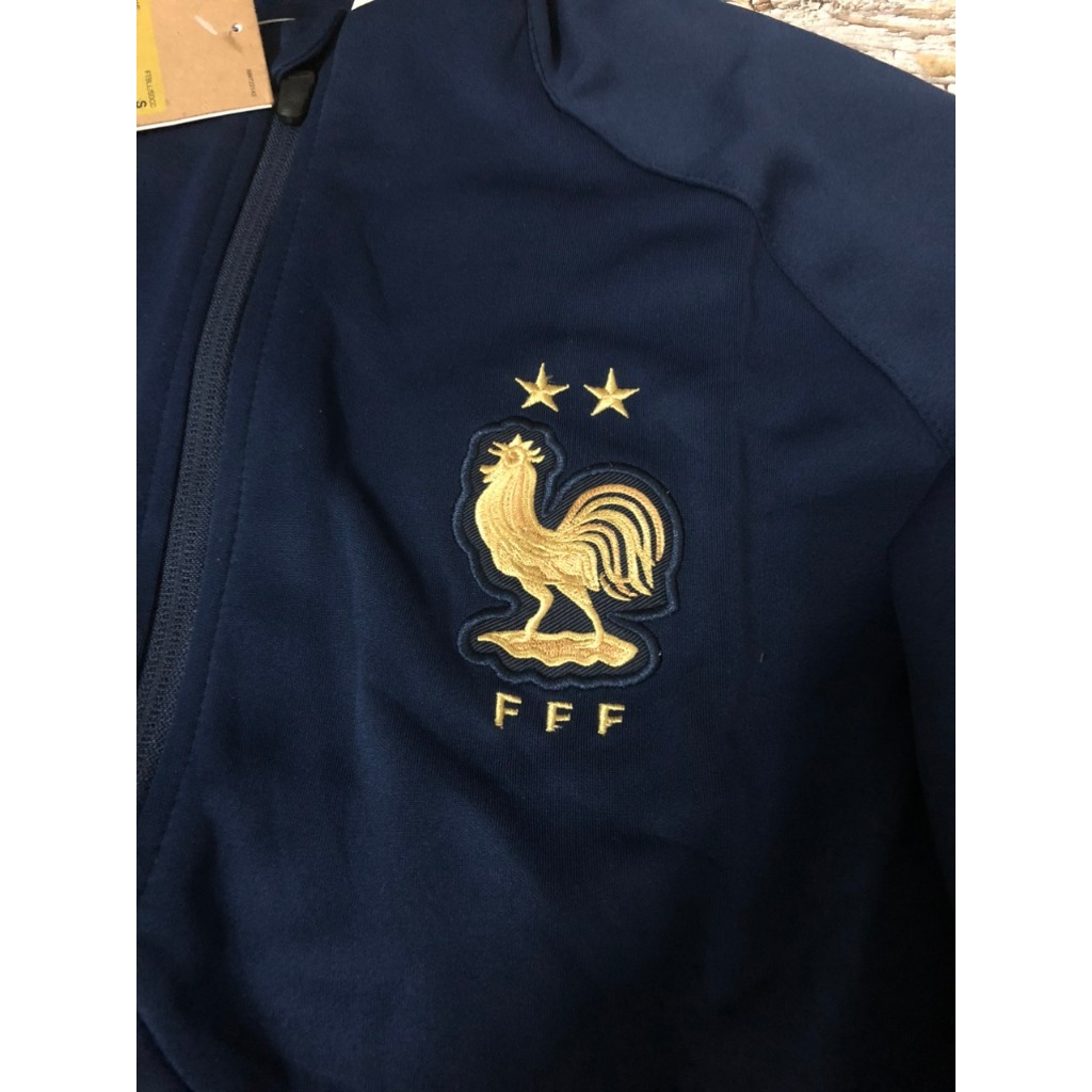 Bộ Áo Khoác Nỉ Thể Thao Bóng đá Đt Pháp màu xanh than