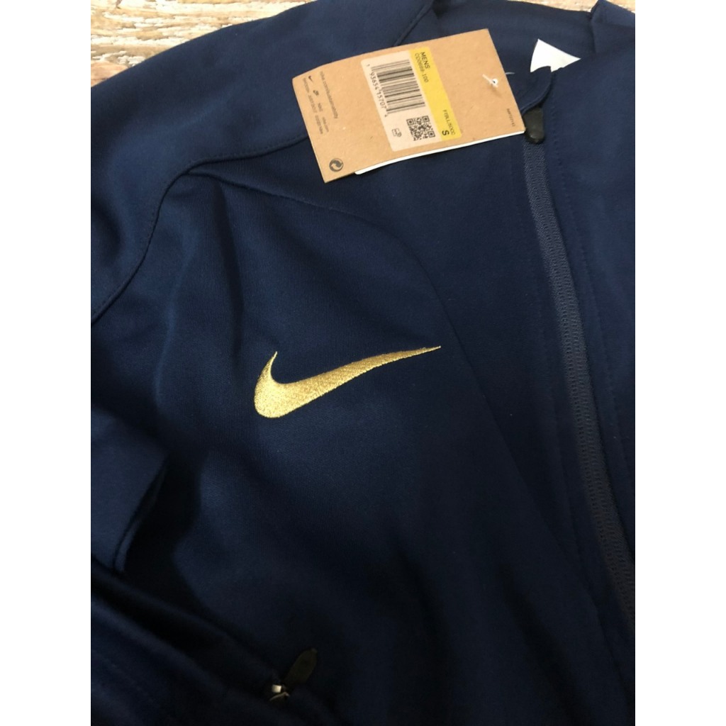 Bộ Áo Khoác Nỉ Thể Thao Bóng đá Đt Pháp màu xanh than