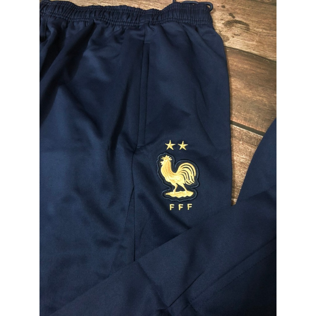 Bộ Áo Khoác Nỉ Thể Thao Bóng đá Đt Pháp màu xanh than