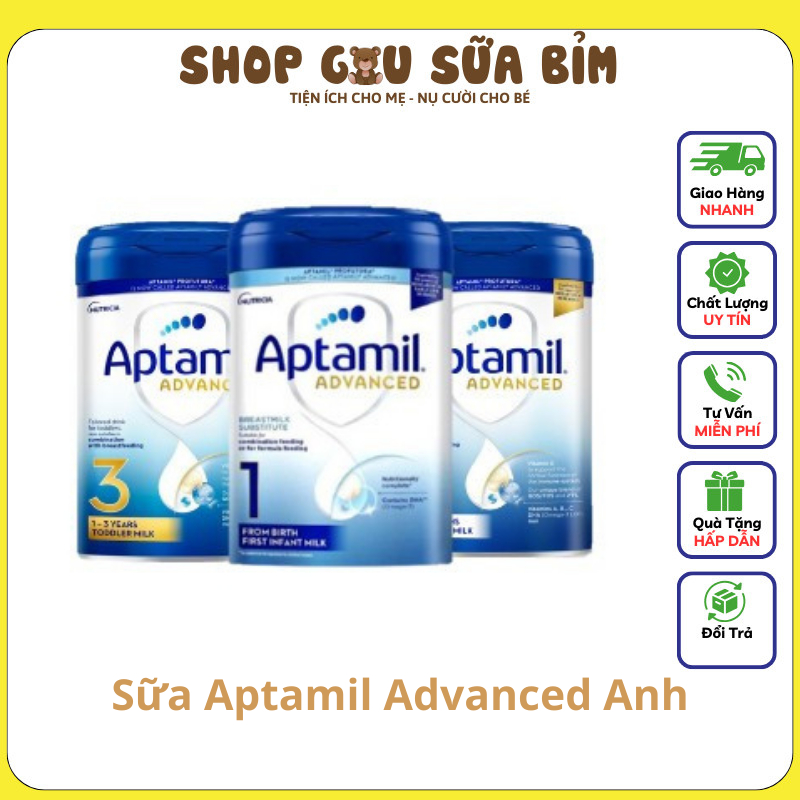 Sữa Aptamil Advanced Anh Lon 800g Nhập Khẩu Chính Ngạch Có Tem Phụ