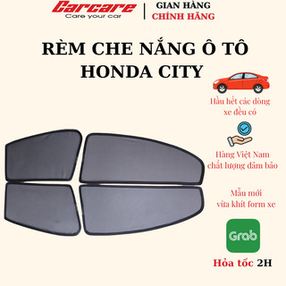 Rèm che nắng theo xe Honda City 2010- 2024 - Bộ 4 tấm dính nam châm Hàng VN chất lượng cao