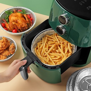 Set 10 Khay Giấy Bạc Lót Nồi Chiên Không Dầu, Lò Nướng - Khuôn Đĩa Nhôm Đựng Thức Ăn, Thực Phẩm